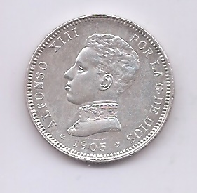 ALFONSO XIII DEL AÑO 1905 *05 DE 2 PESETAS